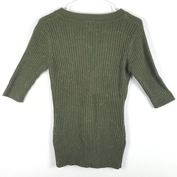 Idaisy Womens Cardigan Sweater Green Medium Button Up Ladies 3/4 Sleeve Sweater - Picture 2 of 6